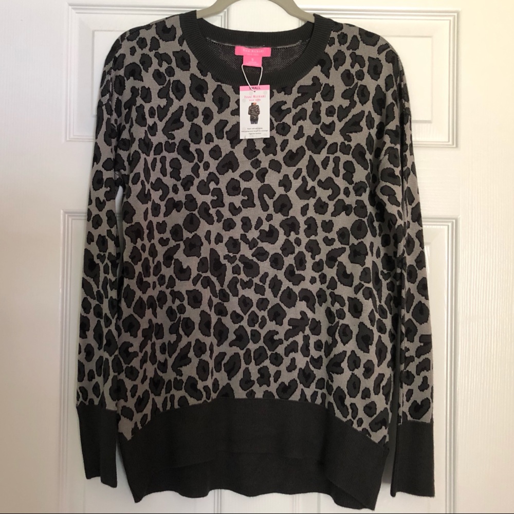 ISAAC MIZRAHI Leopard Print Sweater NWT